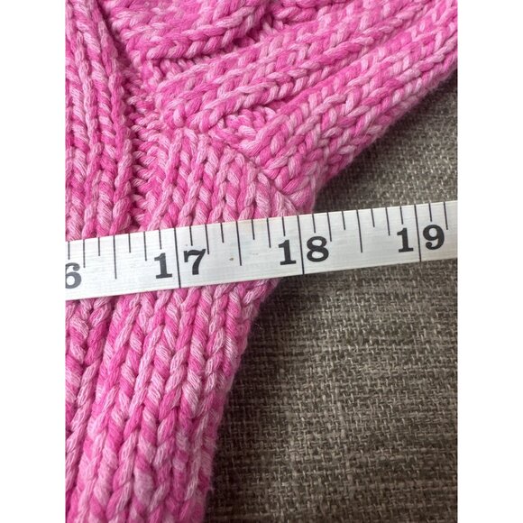 Kendall & Kylie Womens S Pink Cable Knit Cropped Cardigan Sweater Cotton Blend - Picture 6 of 7